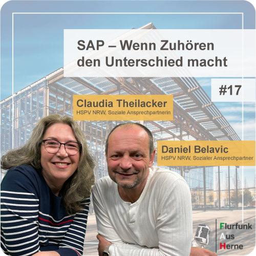 Porträt von Claudia Theilacker und Daniel Belavic und dem Schriftzug SAP - wenn Zuhören den Unterschied macht